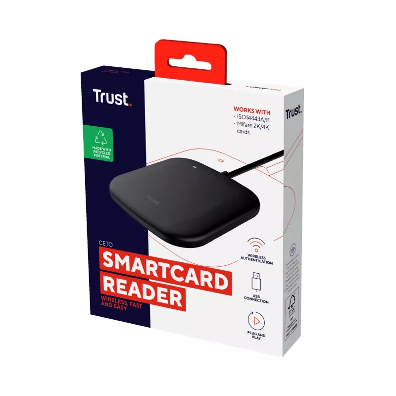 Trust Ceto nutikaardilugeja, siseruumidesse, USB, USB 2.0, Must