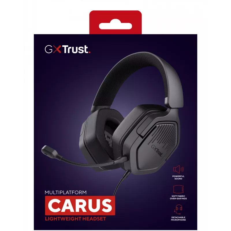 Trust GXT492 Carus Peakomplekt Juhtmega Peavõru Mängimine Must