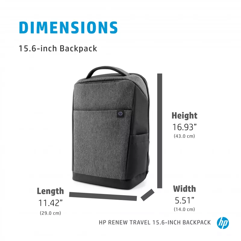 HP Renew Travel 15.6-tolline seljakott, seljakott, 650 g