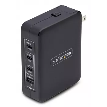StarTech.com 140W USB-C seinakruvi, 3x USB-C/1x USB-A, PD 3.1 rahvusvaheline GaN toiteadapter MacBookile/Dell XPSile/Inspironile