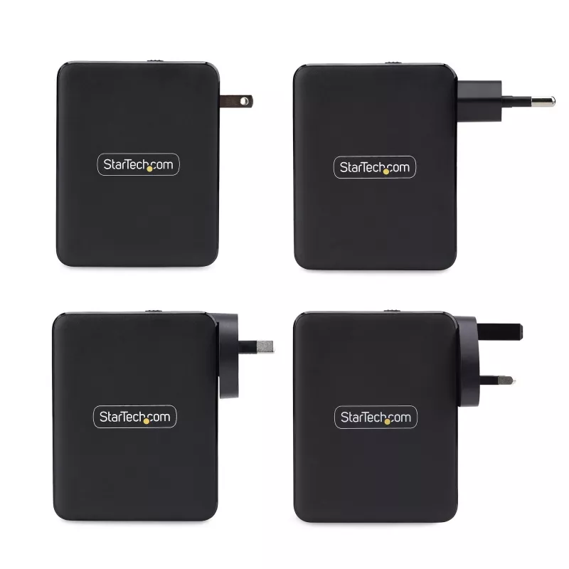 StarTech.com 140W USB-C seinakruvi, 3x USB-C/1x USB-A, PD 3.1 rahvusvaheline GaN toiteadapter MacBookile/Dell XPSile/Inspironile