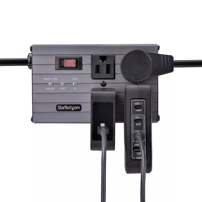 StarTech.com 140W USB-C seinakruvi, 3x USB-C/1x USB-A, PD 3.1 rahvusvaheline GaN toiteadapter MacBookile/Dell XPSile/Inspironile