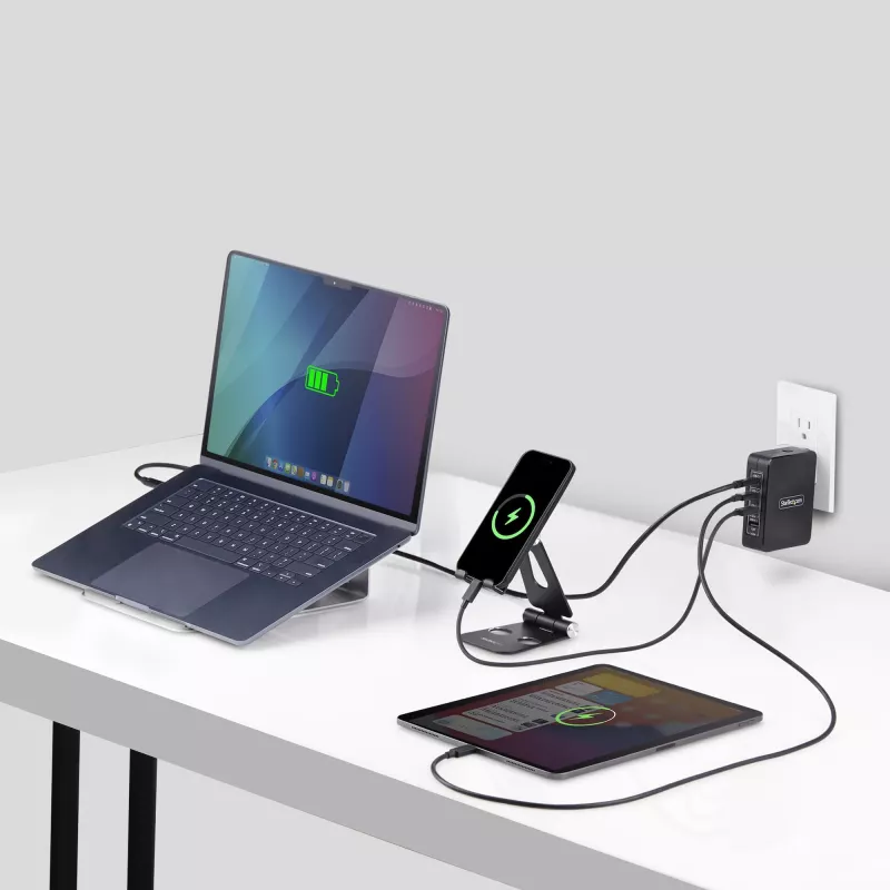 StarTech.com 140W USB-C seinakruvi, 3x USB-C/1x USB-A, PD 3.1 rahvusvaheline GaN toiteadapter MacBookile/Dell XPSile/Inspironile
