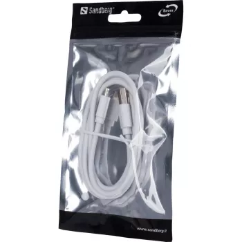 Sandberg MicroUSB sünkroonimis-/laadimiskaabel 1m SAVER, 1 m, Micro-USB A, USB A, valge