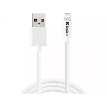 Sandberg USBLightning MFI 1m SAVER, 1 m, Lightning, USB A, isane, isane, valge