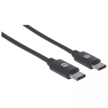 Manhattan USB-C to USB-C kaabel, 3 m, isane-isane, must, 480 Mbps (USB 2.0), Hi-Speed USB, eluaegne garantii, samaväärne tootega USB2CC3M