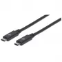 USB-C kaabel Manhattan USB31C5C1M 1 m isane-isane must