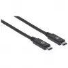 USB-C kaabel Manhattan USB31C5C1M 1 m isane-isane must