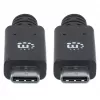 USB-C kaabel Manhattan USB31C5C1M 1 m isane-isane must