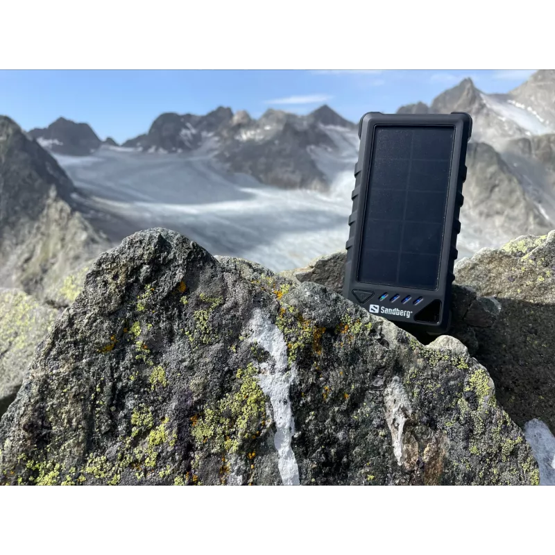 Sandberg Outdoor Solar Powerbank 16000, 16000 mAh, liitiumioon (Li-Ion), must
