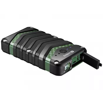 Sandberg Survivor akupank 20000, 20000 mAh, liitiumioon (Li-Ion), must, roheline