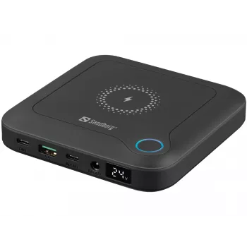 Sandberg All-in1 sülearvuti akupank 24000, 24000 mAh, Quick Charge 2.0, juhtmevaba laadimine, must