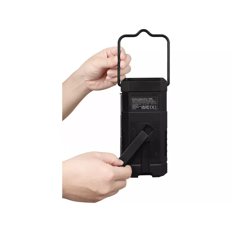 Sandberg Survivor Lantern All-in1 10000, patareitoitel matkalatern, must, IPX5, LED, USB C, aku