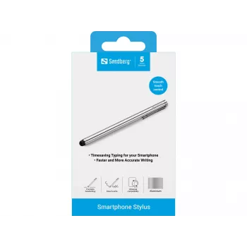 Sandberg Smartphone Stylus, Mobiiltelefon/nutitelefon, Hõbedane, 5 g, 140 mm, 7 mm, 7 mm