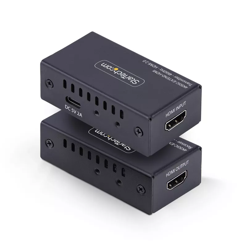 StarTech.com HDMI pikendaja üle CAT5e/CAT6, 4K 60 Hz, kuni 60 m, saatja ja vastuvõtja komplekt, toide kaabli kaudu, kompaktne vormitegur