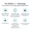 StarTech.com 4-postine 12U mobiilne avatud raamiga serverikapp, neljapostine 19-tolline võrgukapp ratastega, reguleeritava sügavusega veerev kapp arvuti/AV/andmete/IT-seadmete jaoks - rattad, tasandusjalad või põrandakinnitus