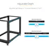 StarTech.com 4-postine 12U mobiilne avatud raamiga serverikapp, neljapostine 19-tolline võrgukapp ratastega, reguleeritava sügavusega veerev kapp arvuti/AV/andmete/IT-seadmete jaoks - rattad, tasandusjalad või põrandakinnitus