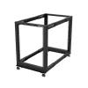 StarTech.com 4-Post 15U Mobile Open Frame Server Rack, Four Post 19 inch võrk Rack with Wheels, Rolling Rack with Adjustable Depth for Computer/AV/Data/IT Equipment - Casters, Leveling Feet or Floor Mounting