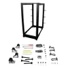 StarTech.com 4-Post 25U Mobile Open Frame Server Rack, Four Post 19in võrk Rack with Wheels, Rolling Rack with Adjustable Depth for Computer/AV/Data/IT Equipment - Casters, Leveling Feet or Floor Mounting