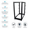 StarTech.com 4-Post 25U Mobile Open Frame Server Rack, Four Post 19in võrk Rack with Wheels, Rolling Rack with Adjustable Depth for Computer/AV/Data/IT Equipment - Casters, Leveling Feet or Floor Mounting