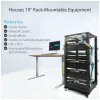 StarTech.com 4-Post 25U Mobile Open Frame Server Rack, Four Post 19in võrk Rack with Wheels, Rolling Rack with Adjustable Depth for Computer/AV/Data/IT Equipment - Casters, Leveling Feet or Floor Mounting