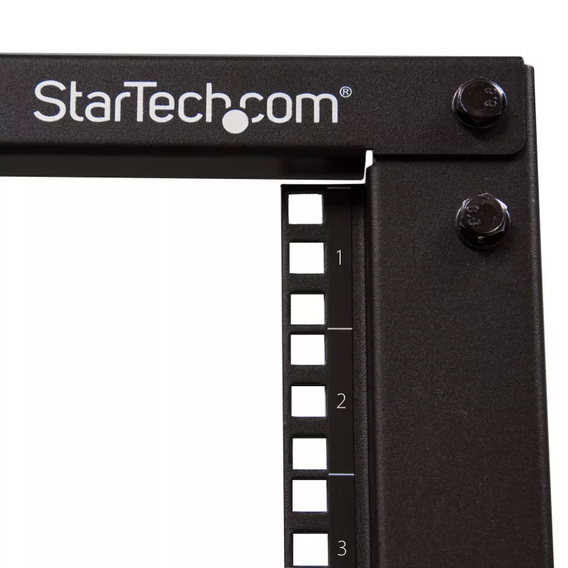 StarTech.com 4-postine 8U mobiilne avatud raamiga serveririiul, neli posti 19tolline võrguriiul ratastel, väike veerev riiul reguleeritava sügavusega arvuti/AV/andmete/IT-seadmete jaoks - rattad, tasandusjalad või põrandale kinnitamine