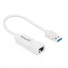 Manhattan USB-A Gigabit võrguadapter, valge, 10/100/1000 Mbps võrk, USB 3.0, Ethernet, RJ45, kolmeaastane garantii, võrdväärne USB31000SW-ga.
