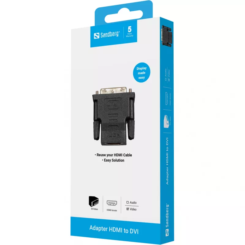 Sandberg Adapter DVI-M - HDMI-F, DVI, HDMI, Must