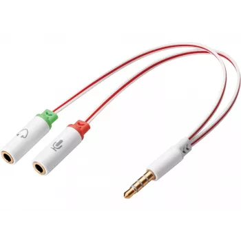 Sandberg Peakomplekti muundur Dual-Single, 3,5 mm TRS, isane, emane, valge