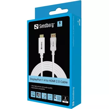 Sandberg DisplayPort 1.4-HDMI 4K60Hz 2m, 2 m, DisplayPort, HDMI, Isane, Isane, Sirge
