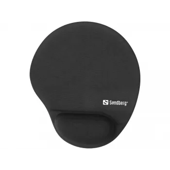 Sandberg Memory Foam hiirpad Round, must, ühevärviline, mäluvahust, randmetugi, libisemiskindel alus