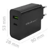 Laadija Qoltec 52378 sise-AC kiirlaadimine 3A USB USB-C must