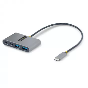 StarTech.com 4-pordiline USB-C-jaotur 100 W toiteedastuse läbipääsuga – 2x USB-A + 2x USB-C – USB 3.0 5 Gbit/s – 1 jala (30 cm) pikk kaabel – kaasaskantav USB USB-C–USB-A/C jaotur
