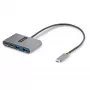 StarTech.com 4-pordiline USB-C-jaotur 100 W toiteedastuse läbipääsuga – 2x USB-A + 2x USB-C – USB 3.0 5 Gbit/s – 1 jala (30 cm) pikk kaabel – kaasaskantav USB USB-C–USB-A/C jaotur