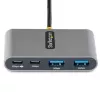StarTech.com 4-pordiline USB-C-jaotur 100 W toiteedastuse läbipääsuga – 2x USB-A + 2x USB-C – USB 3.0 5 Gbit/s – 1 jala (30 cm) pikk kaabel – kaasaskantav USB USB-C–USB-A/C jaotur