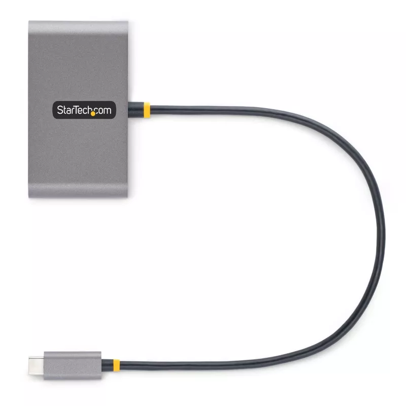 StarTech.com 4-pordiline USB-C-jaotur 100 W toiteedastuse läbipääsuga – 2x USB-A + 2x USB-C – USB 3.0 5 Gbit/s – 1 jala (30 cm) pikk kaabel – kaasaskantav USB USB-C–USB-A/C jaotur