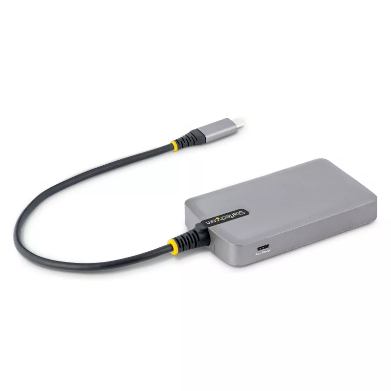 StarTech.com 3-pordiline USB-C jaotur Ethernetiga - 3x USB-A porti, Gigabit Ethernet RJ45, USB 3.0 5Gbps, siinivõimsusel, 1ft/30cm pikk kaabel - kaasaskantav sülearvuti USB USB-C jaoturi adapter GbE-ga