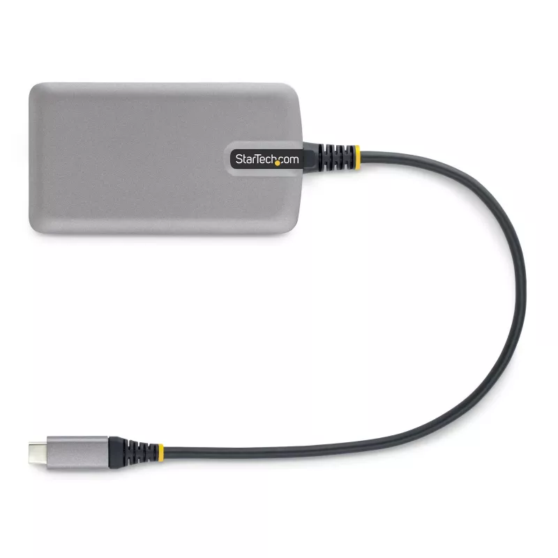 StarTech.com 3-pordiline USB-C jaotur Ethernetiga - 3x USB-A porti, Gigabit Ethernet RJ45, USB 3.0 5Gbps, siinivõimsusel, 1ft/30cm pikk kaabel - kaasaskantav sülearvuti USB USB-C jaoturi adapter GbE-ga