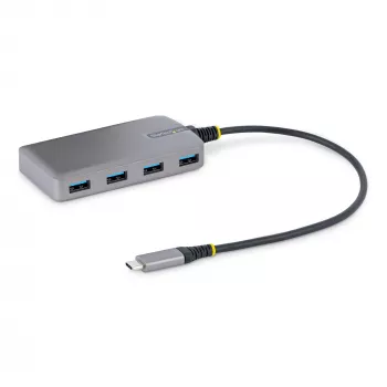 StarTech.com 4-pordiline USB-C jaotur – 5 Gbps – siinitoitetoide – USB-C kuni 4x USB-A jaotur koos valikulise abitoitesisendiga – kaasaskantav laua-/sülearvuti USB-jaotur – 1 jala (30 cm) pikkune kaabel – USB-laiendusjaotur