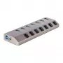 StarTech.com 7-pordiline toitega USB-C jaotur individuaalsete sisse-/väljalülituslülititega, USB 3.0 5 Gbps laiendusjaotur toiteplokiga, laua-/sülearvuti USB-C–USB-A jaotur, USB USB-C jaotur BC 1.2-ga