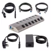 StarTech.com 7-pordiline toitega USB-C jaotur individuaalsete sisse-/väljalülituslülititega, USB 3.0 5 Gbps laiendusjaotur toiteplokiga, laua-/sülearvuti USB-C–USB-A jaotur, USB USB-C jaotur BC 1.2-ga