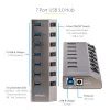 StarTech.com 7-pordiline toitega USB-C jaotur individuaalsete sisse-/väljalülituslülititega, USB 3.0 5 Gbps laiendusjaotur toiteplokiga, laua-/sülearvuti USB-C–USB-A jaotur, USB USB-C jaotur BC 1.2-ga