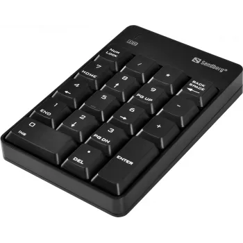Sandberg Wireless Numeric Keypad 2, RF-juhtmevaba, 18, Sülearvuti/PC, Must