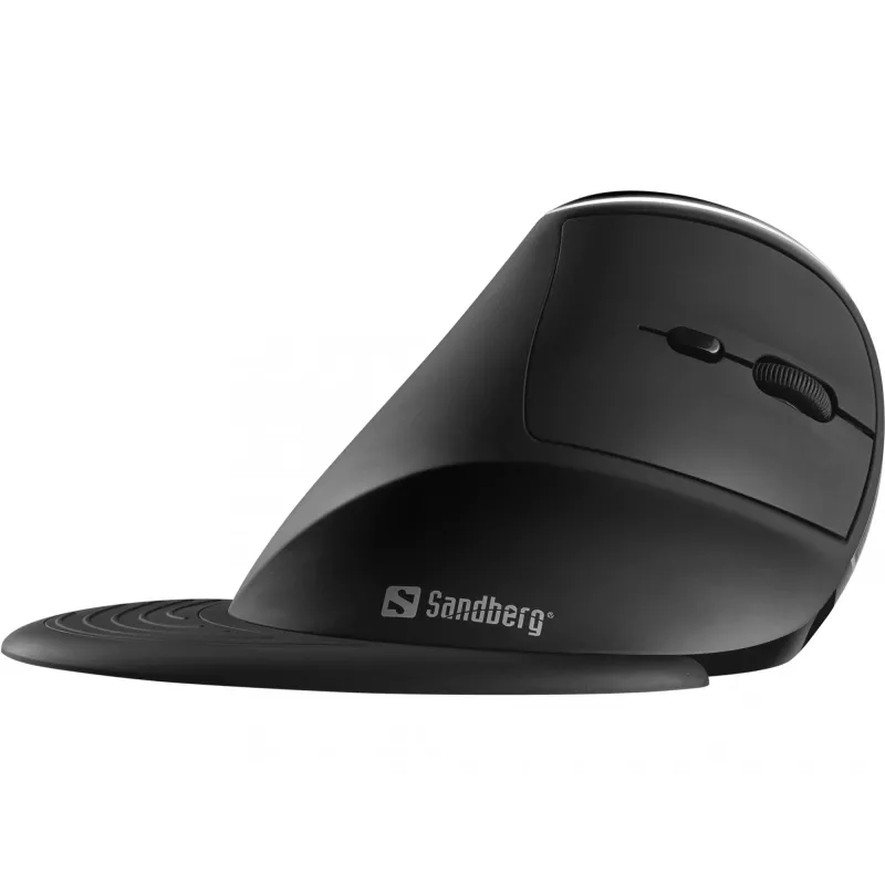Sandberg Wireless Vertical hiir Pro, paremakäeline, vertikaalne disain, optiline, RF-juhtmevaba, 1600 DPI, must