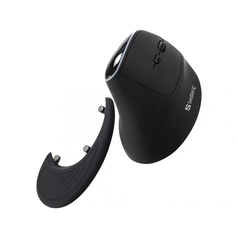 Sandberg Wireless Vertical hiir Pro, paremakäeline, vertikaalne disain, optiline, RF-juhtmevaba, 1600 DPI, must