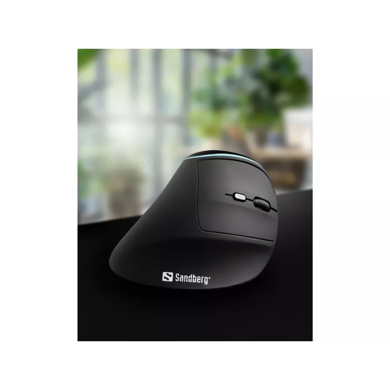 Sandberg Wireless Vertical hiir Pro, paremakäeline, vertikaalne disain, optiline, RF-juhtmevaba, 1600 DPI, must