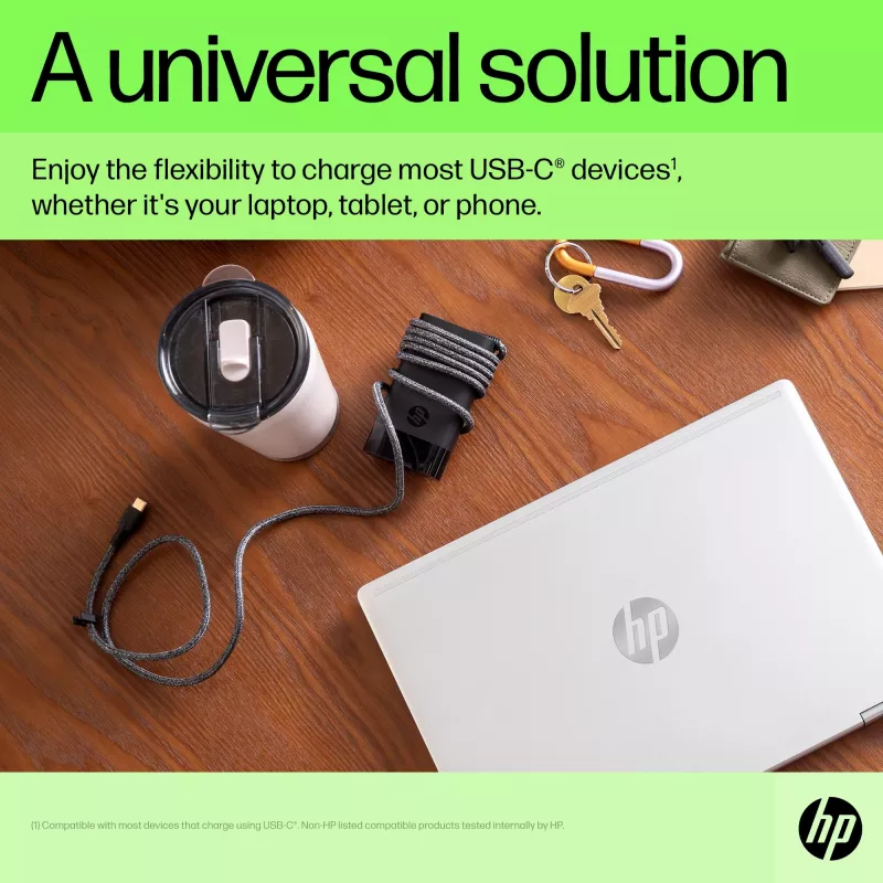 HP USB-C 65W sülearvuti laadija, sülearvuti, sisetingimustesse, 90 V, 47–63 Hz, 65 W, 5–20 V