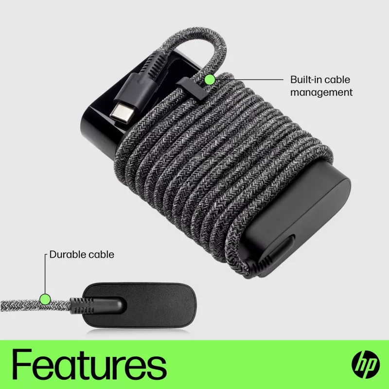 HP USB-C 65W sülearvuti laadija, sülearvuti, sisetingimustesse, 90 V, 47–63 Hz, 65 W, 5–20 V
