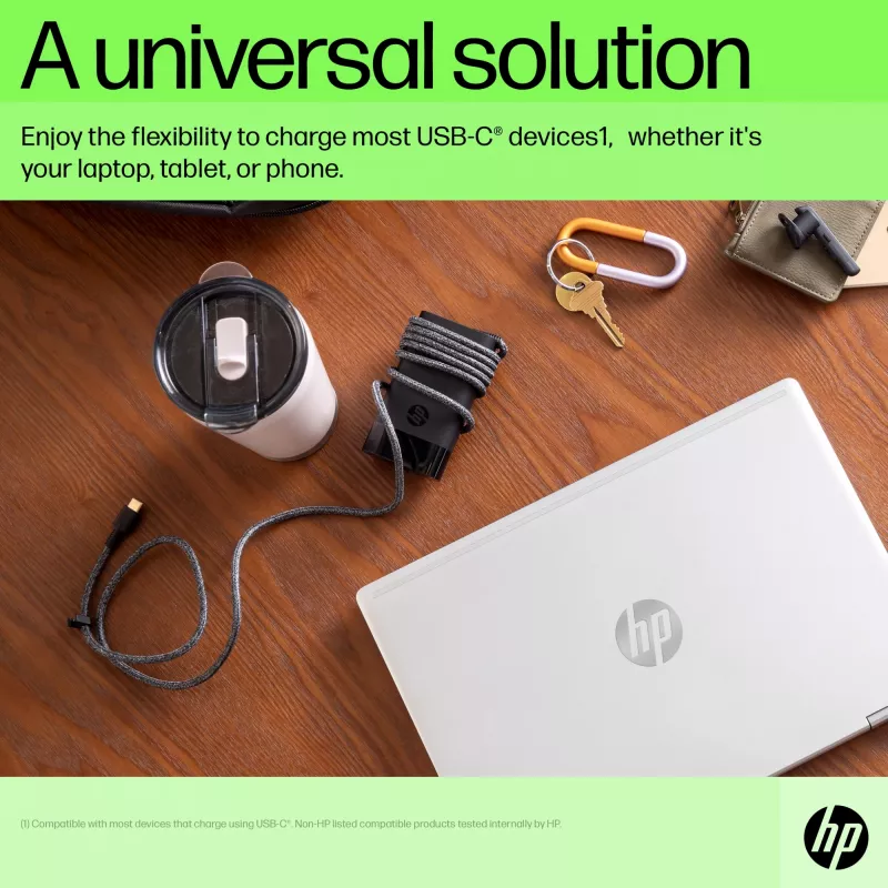 HP USB-C 65W sülearvuti laadija, sülearvuti, sisetingimustesse, 90 V, 47–63 Hz, 65 W, 5–20 V