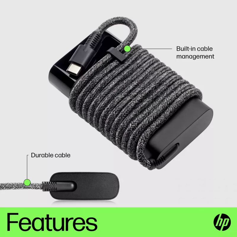 HP USB-C 65W sülearvuti laadija, sülearvuti, sisetingimustesse, 90 V, 47–63 Hz, 65 W, 5–20 V